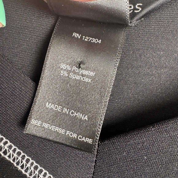 Ali Miles Top Womens XL Black White 3/4 Sleeve Tunic V Neck Boho Artsy Stretch - Picture 5 of 8